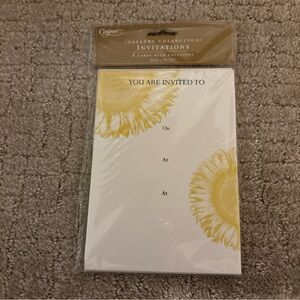 Caspari Gallery Collection Invitations 8 Cards W Envelopes Etched Sunflower